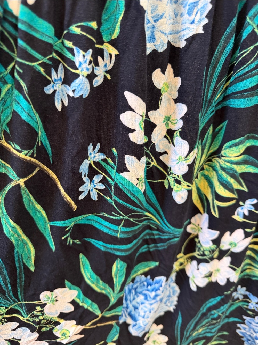 Old Navy Black Floral Mini Dress with Blue & Green Botanical Print - Picture 4 of 4